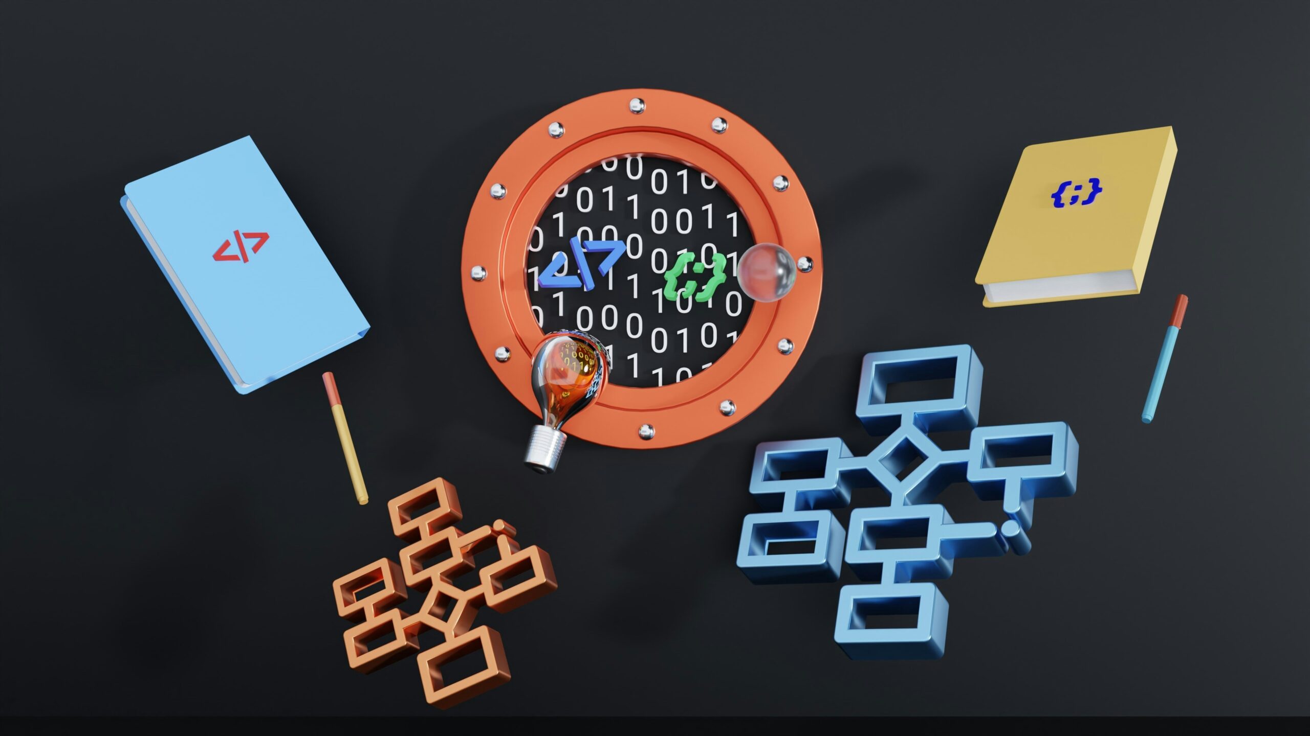 Illustration showing frustrated developer surrounded by code snippets